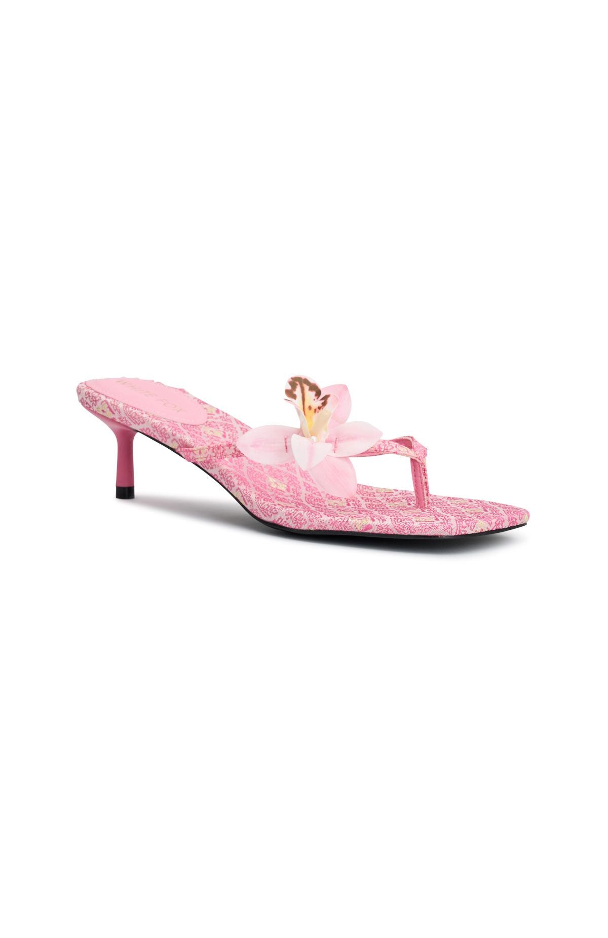 Rhea Orchid Thong Mules Pink | White Fox Boutique US