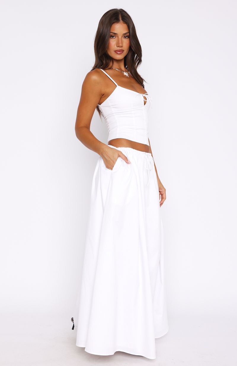 I'm Too Shy Maxi Skirt White | White Fox Boutique US