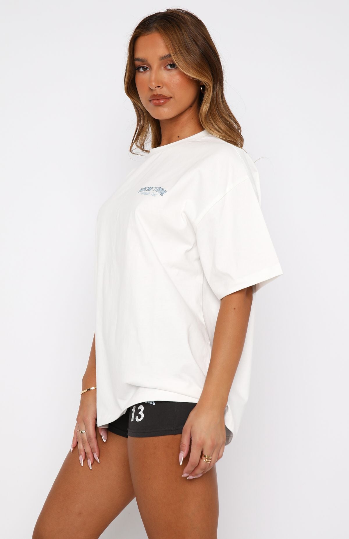 Team New York Oversized Tee White | White Fox Boutique US