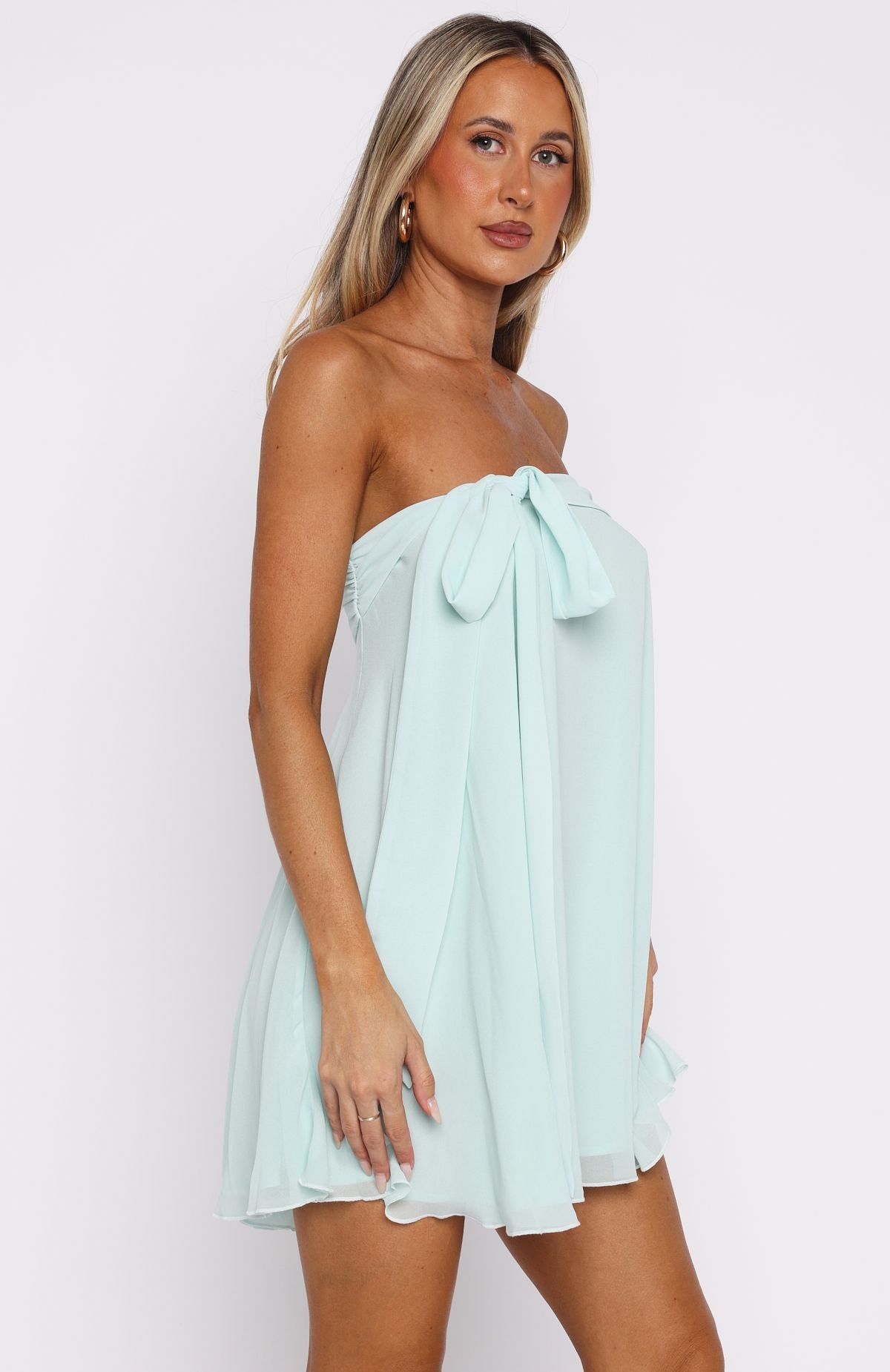 princess polly baby blue dress She's So Pretty Strapless Mini Dress Ice Blue