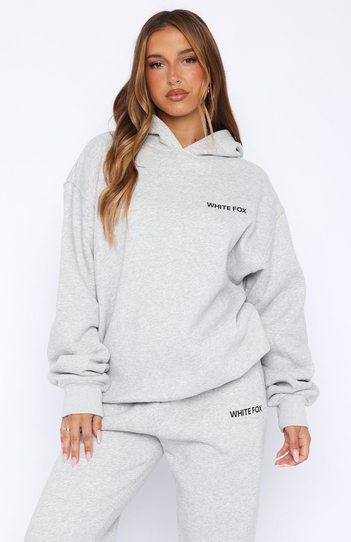 Core Classic Oversized Hoodie Dark Grey Marle | White Fox Boutique US