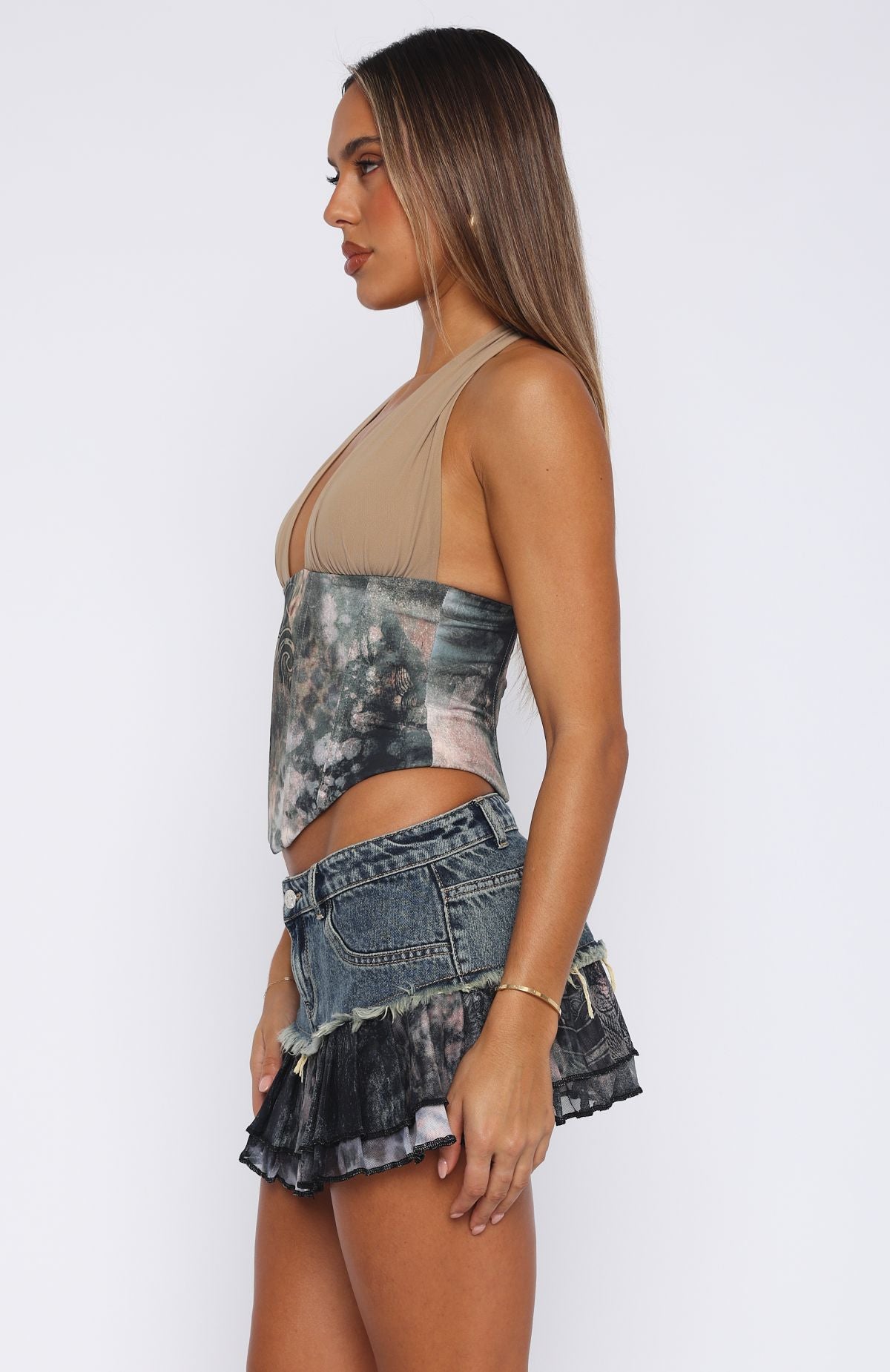 Hearted Lilac Fur Bustier - Nosh main image 0