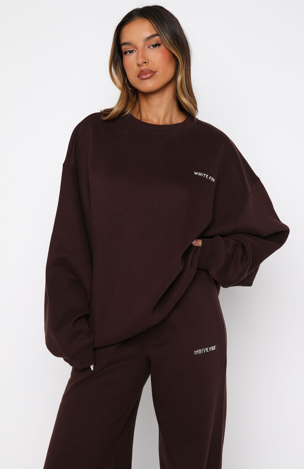 Test Drive Oversized Sweater Chocolate | White Fox Boutique US