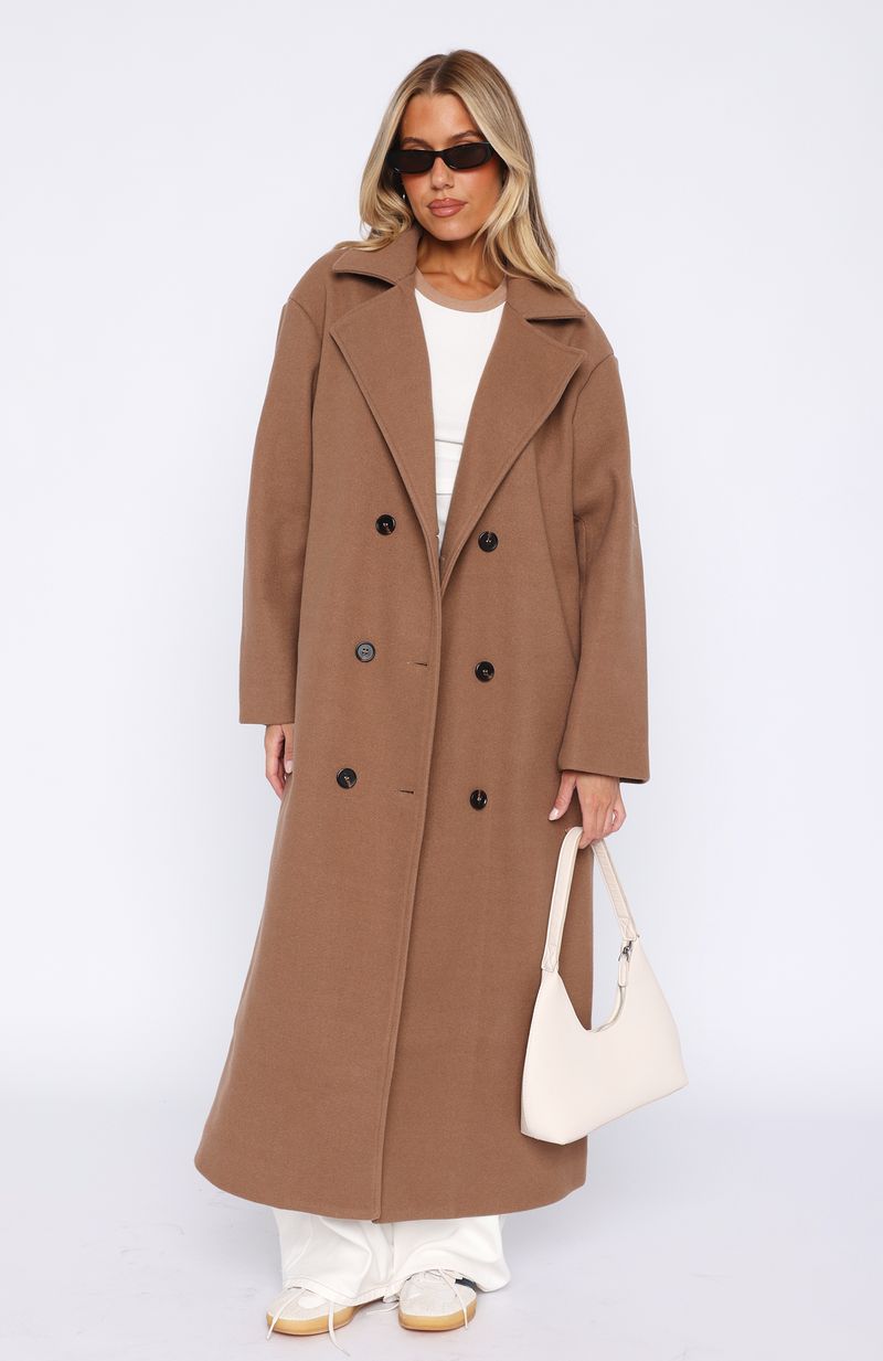 Modern Edge Oversized Coat Caramel | White Fox Boutique US
