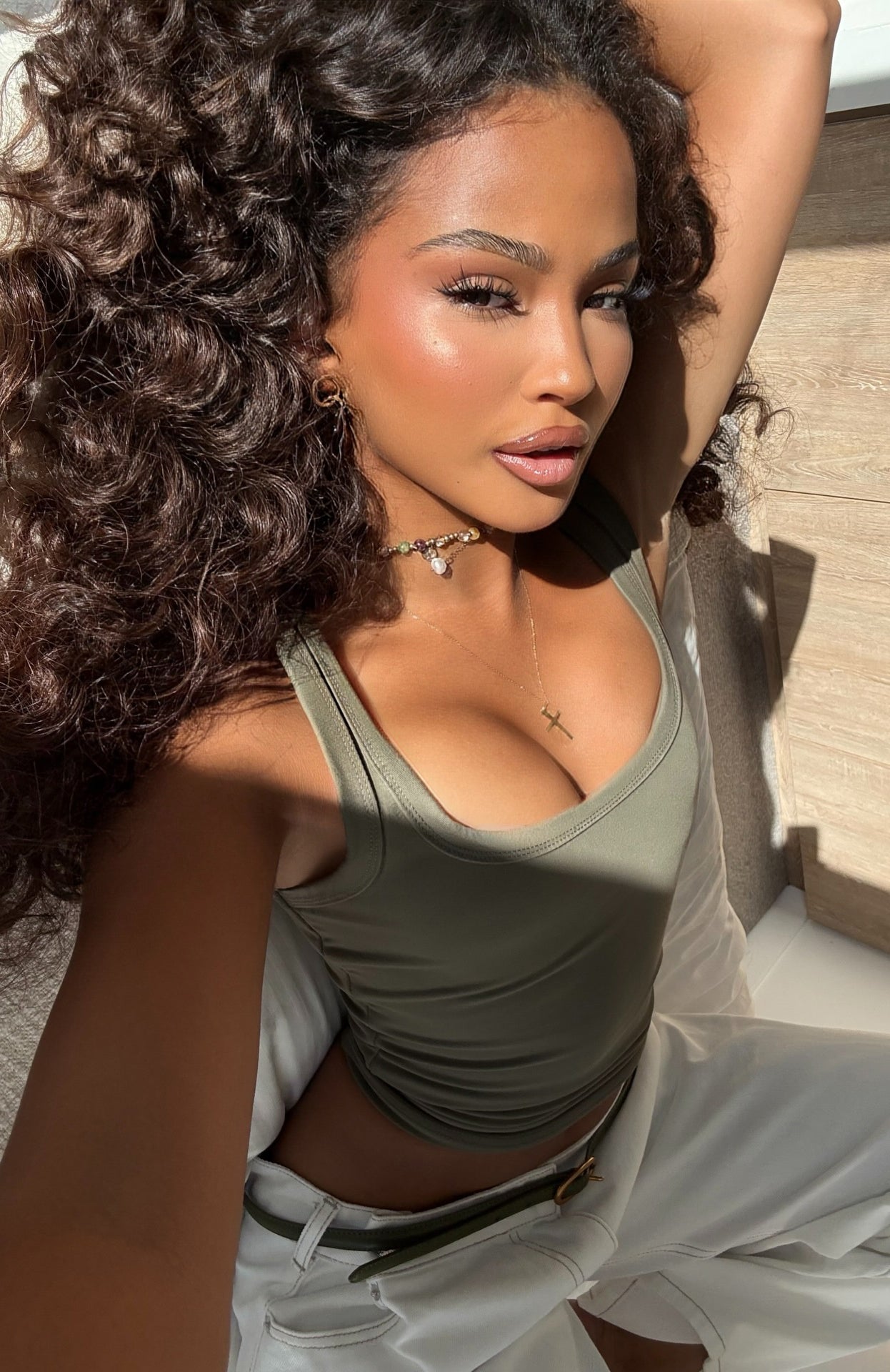 Chill Vibes Tank Top Khaki | White Fox Boutique US