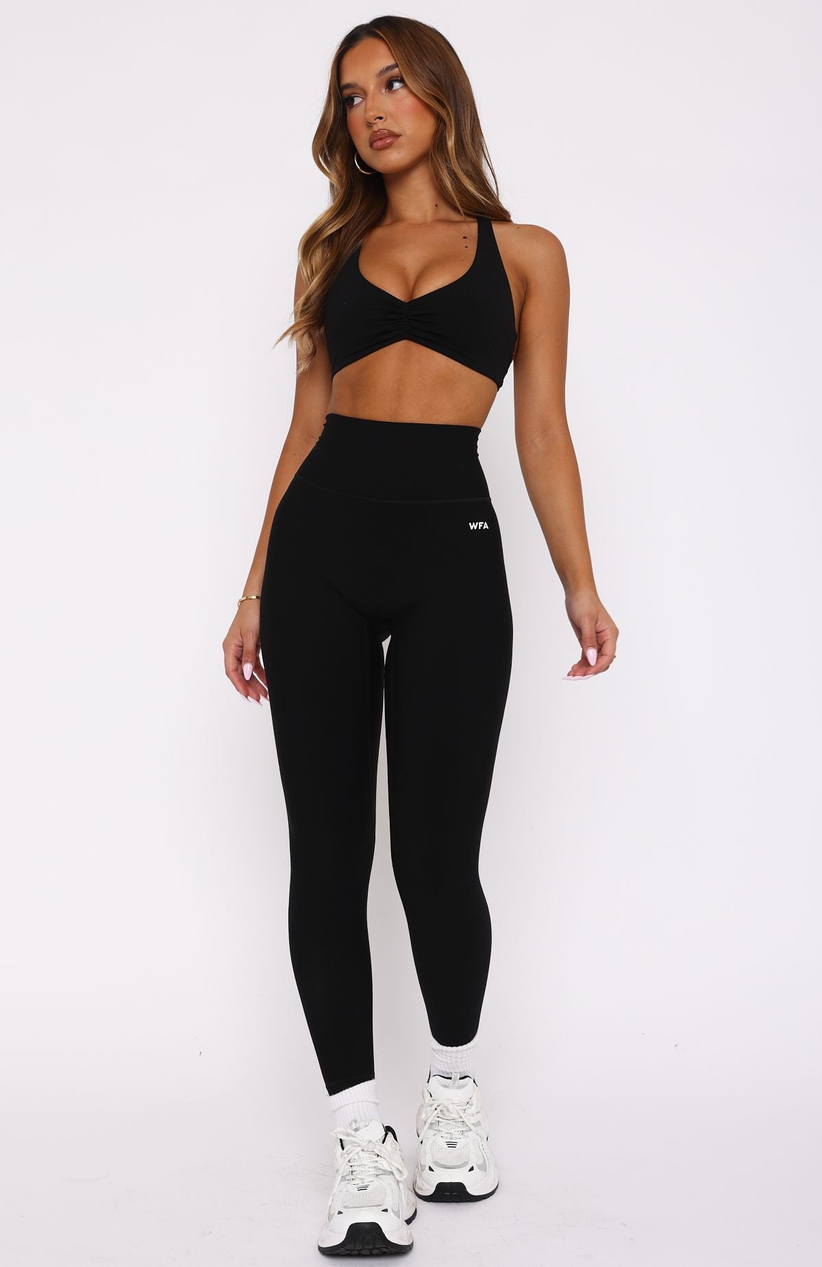 Sprinting Zip Pocket Leggings Black | White Fox Boutique US
