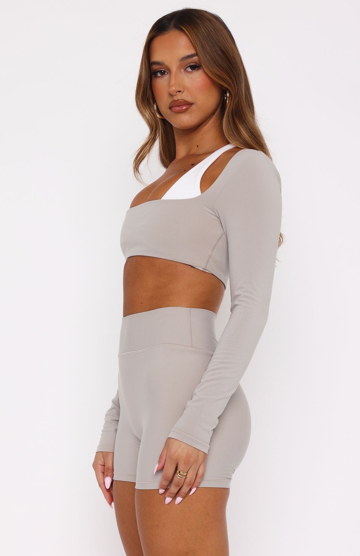 Thriving Long Sleeve Crop Pebble | White Fox Boutique US