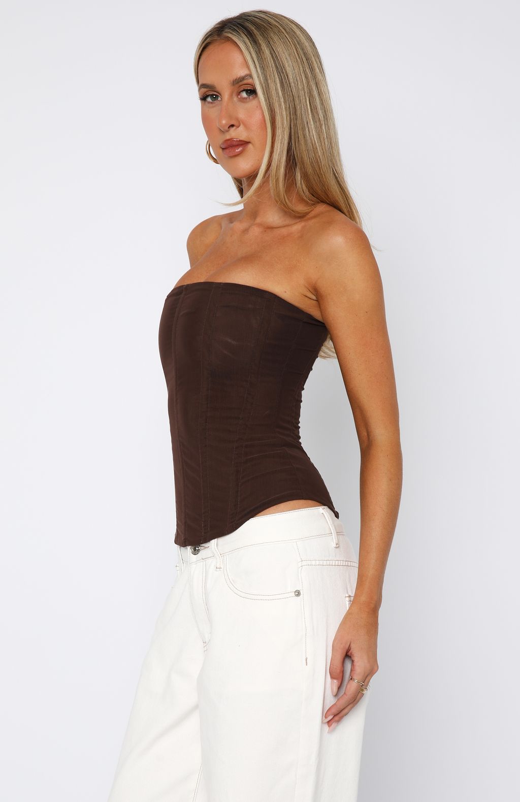 Falling Star PU Bustier Chocolate