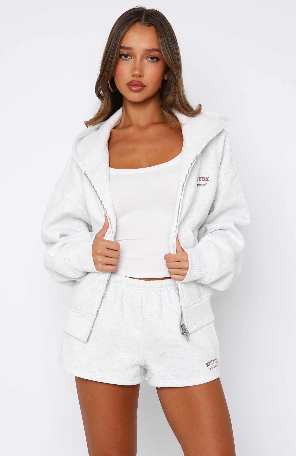 Can't Miss It Lounge Shorts Grey Marle/Rose Gold | White Fox