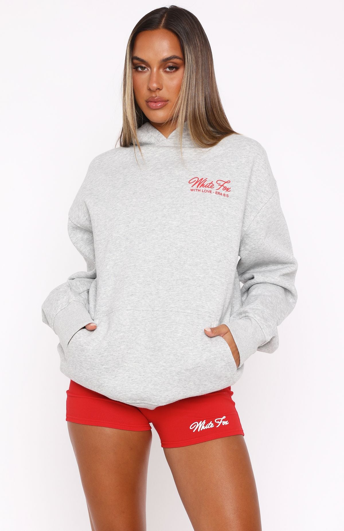 With Love & Kisses Oversized Hoodie Dark Grey Marle | White Fox Boutique US