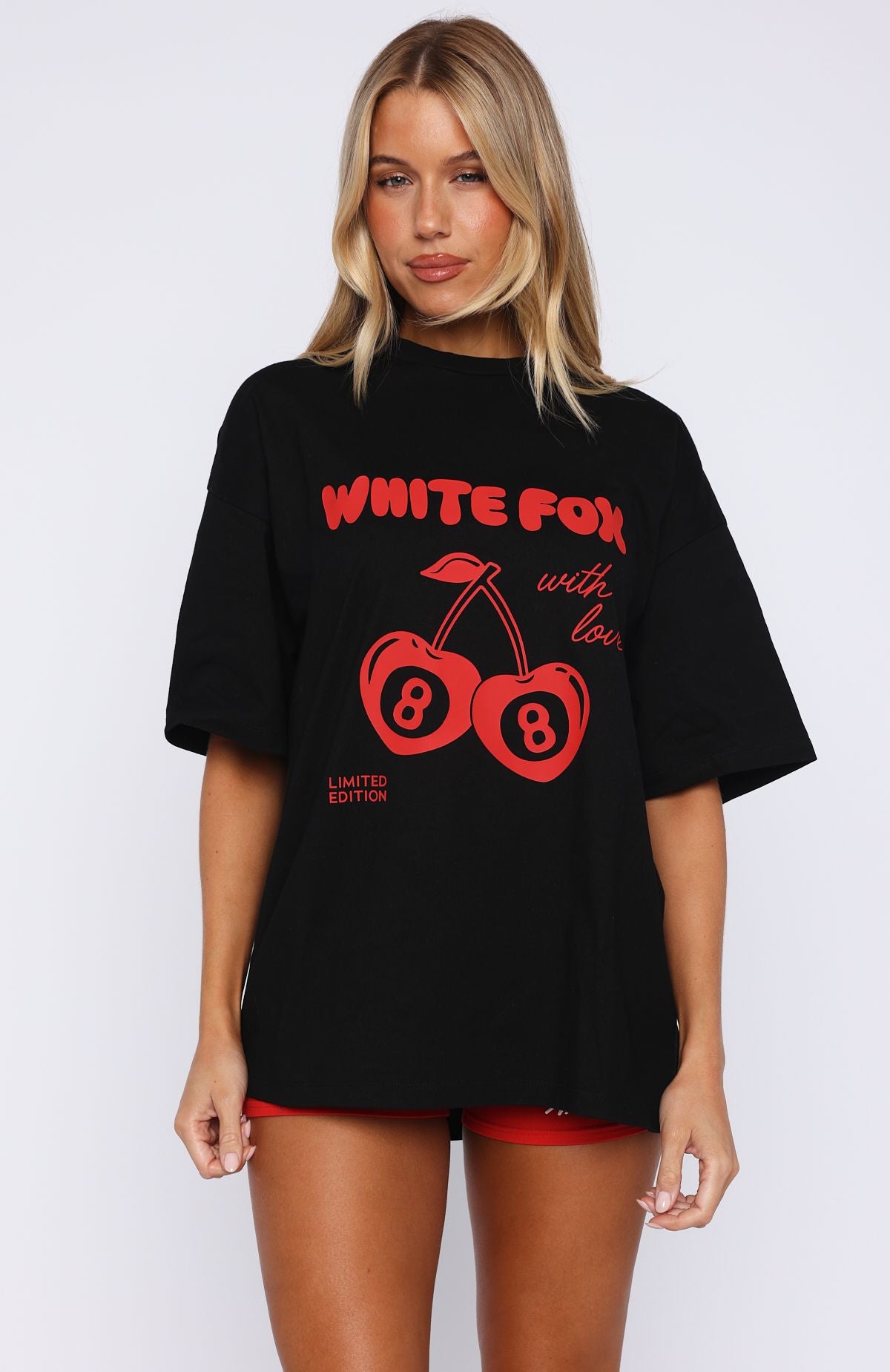 With Love In The Moment Oversized Tee Black | White Fox Boutique US