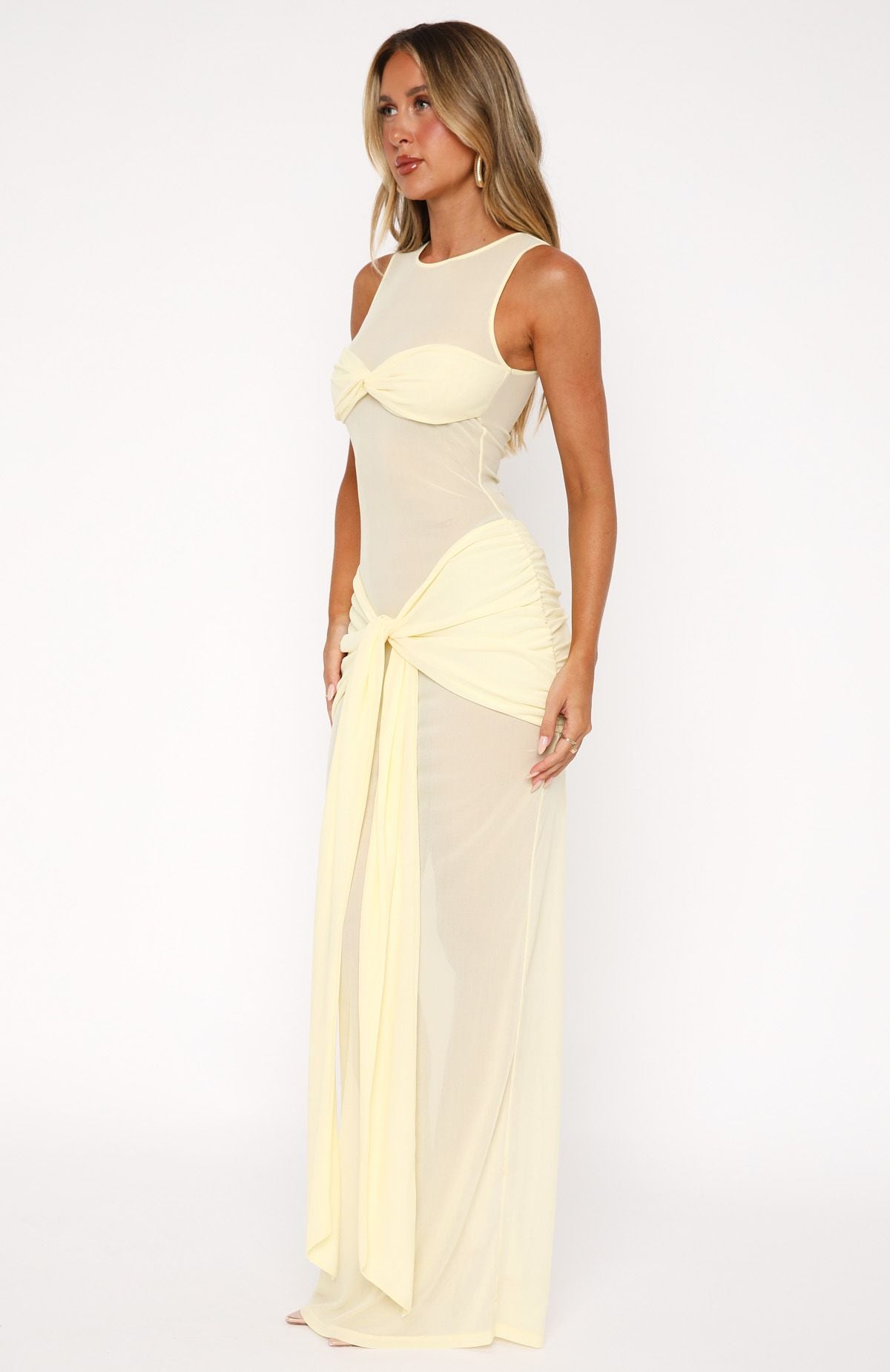 Honeymoon Heart Maxi Dress Lemon | White Fox Boutique US