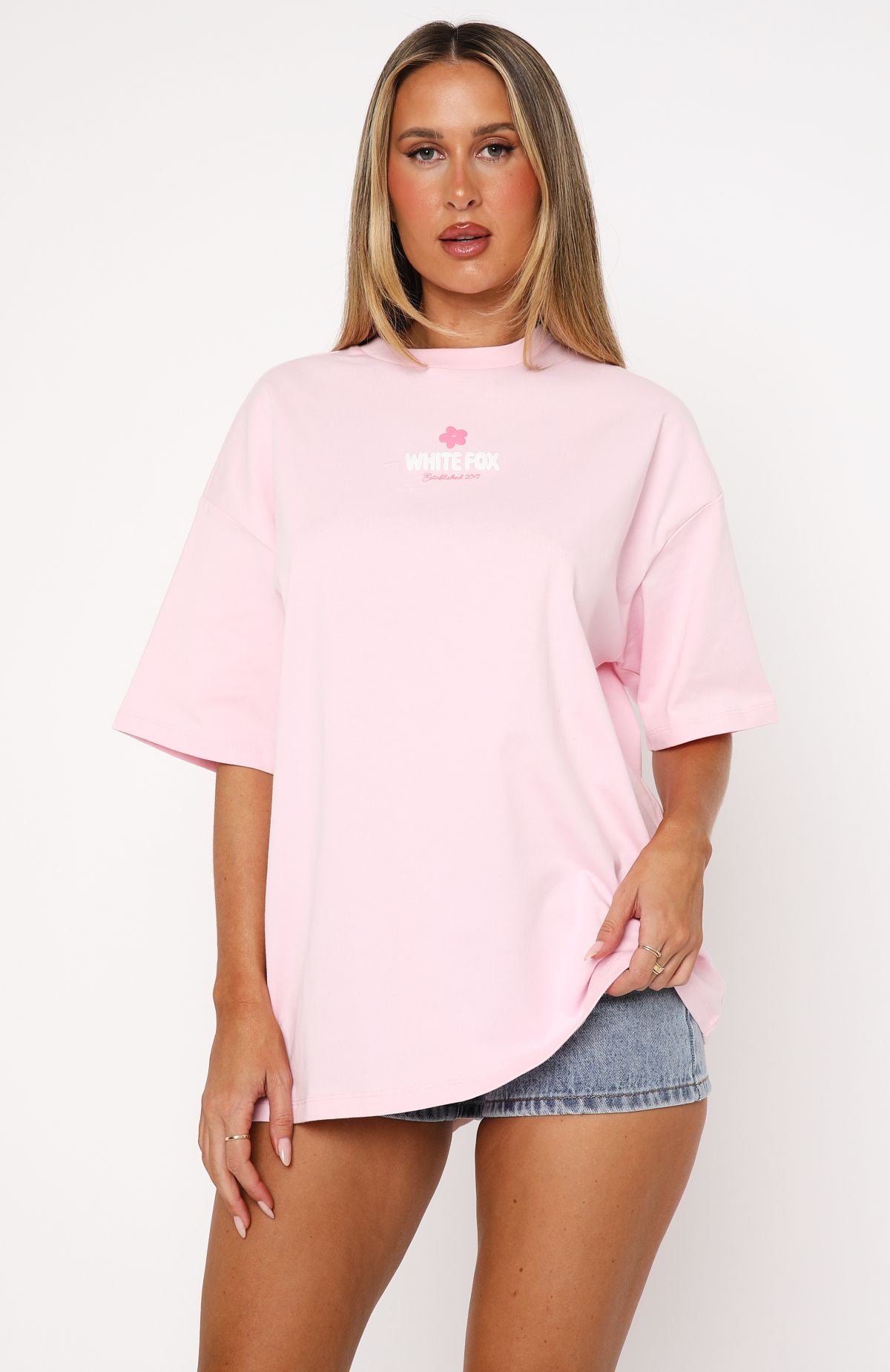 Tropic Time Oversized Tee Pink | White Fox Boutique US