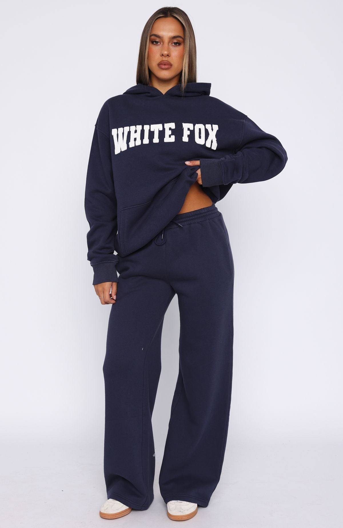 Shout It Out Wide Leg Sweatpants Navy | White Fox Boutique US
