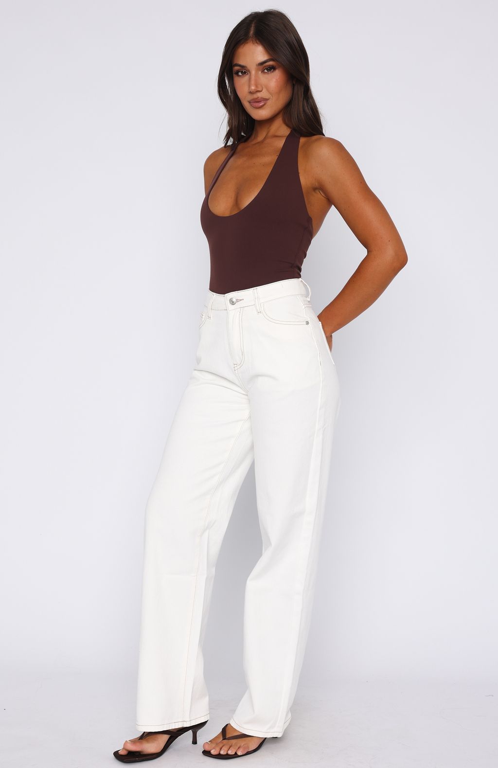Wanda High Rise Jeans- White main image 0