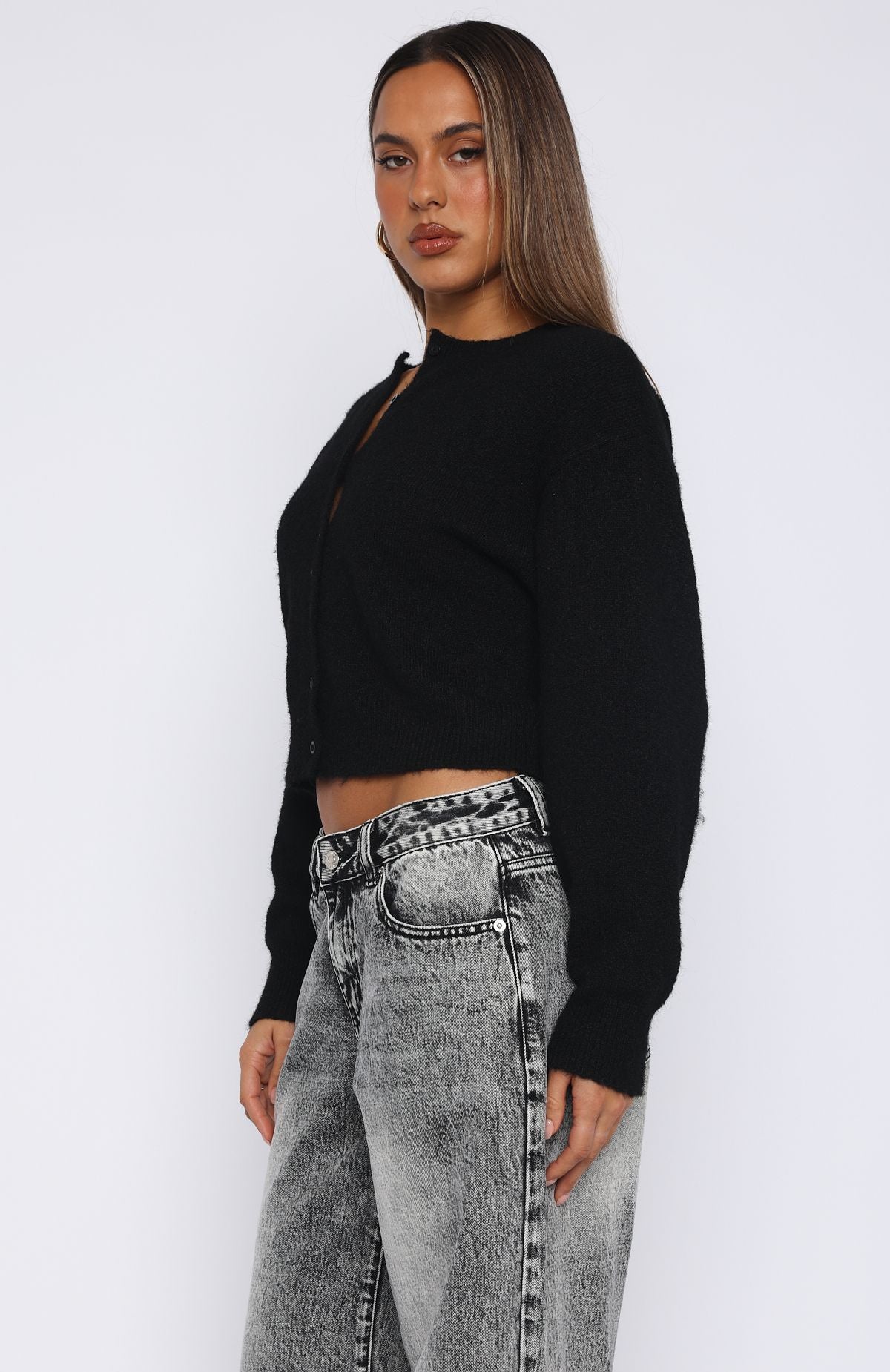 Warm Whispers Knit Cardigan Black | White Fox Boutique US