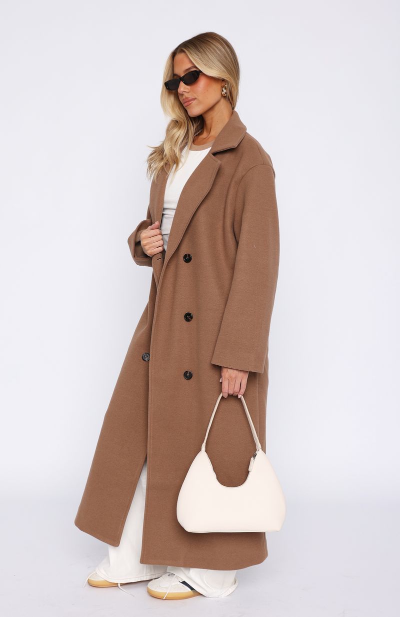 Modern Edge Oversized Coat Caramel | White Fox Boutique US