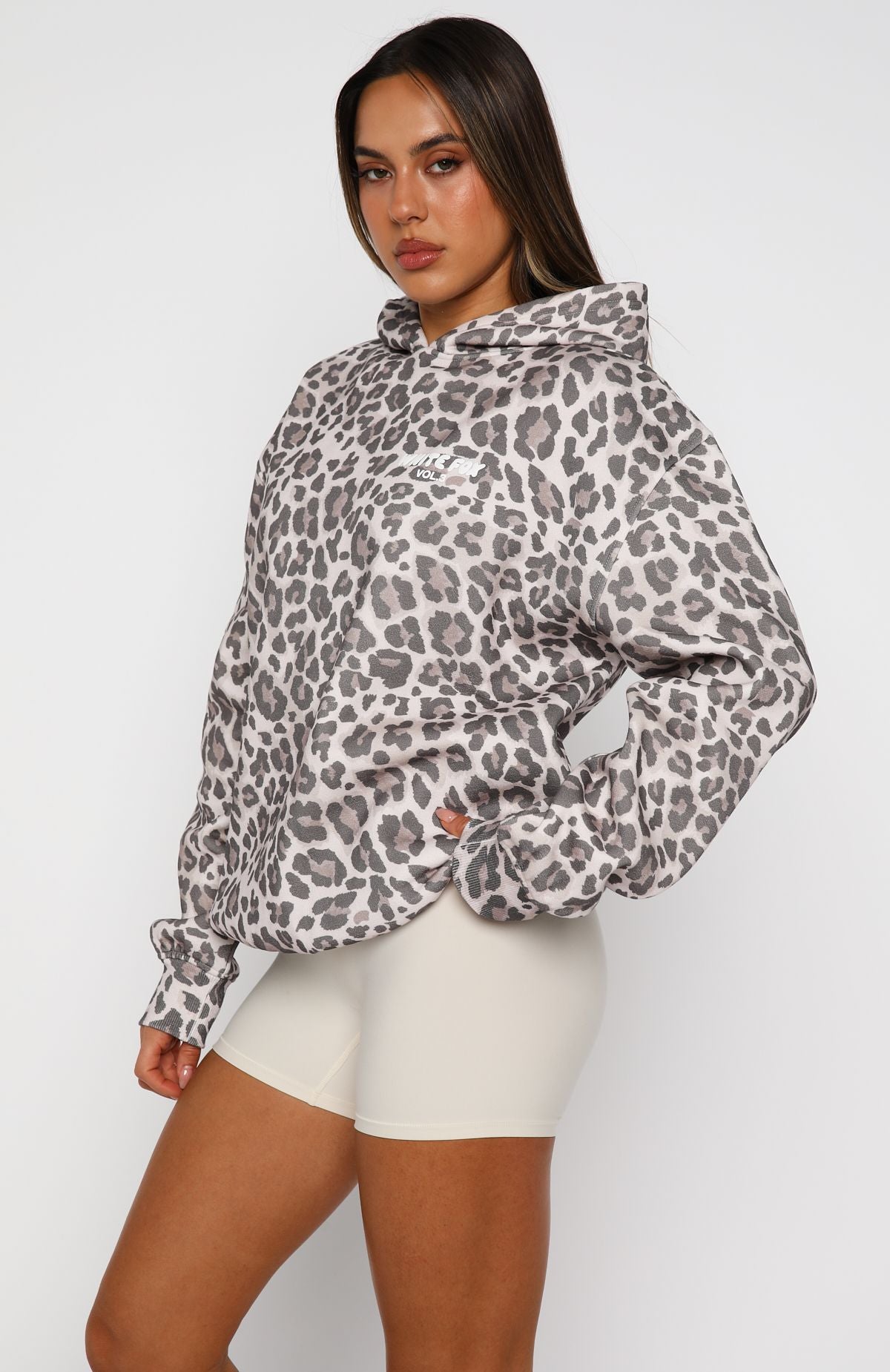 Offstage Printed Oversized Hoodie Leopard | White Fox Boutique US