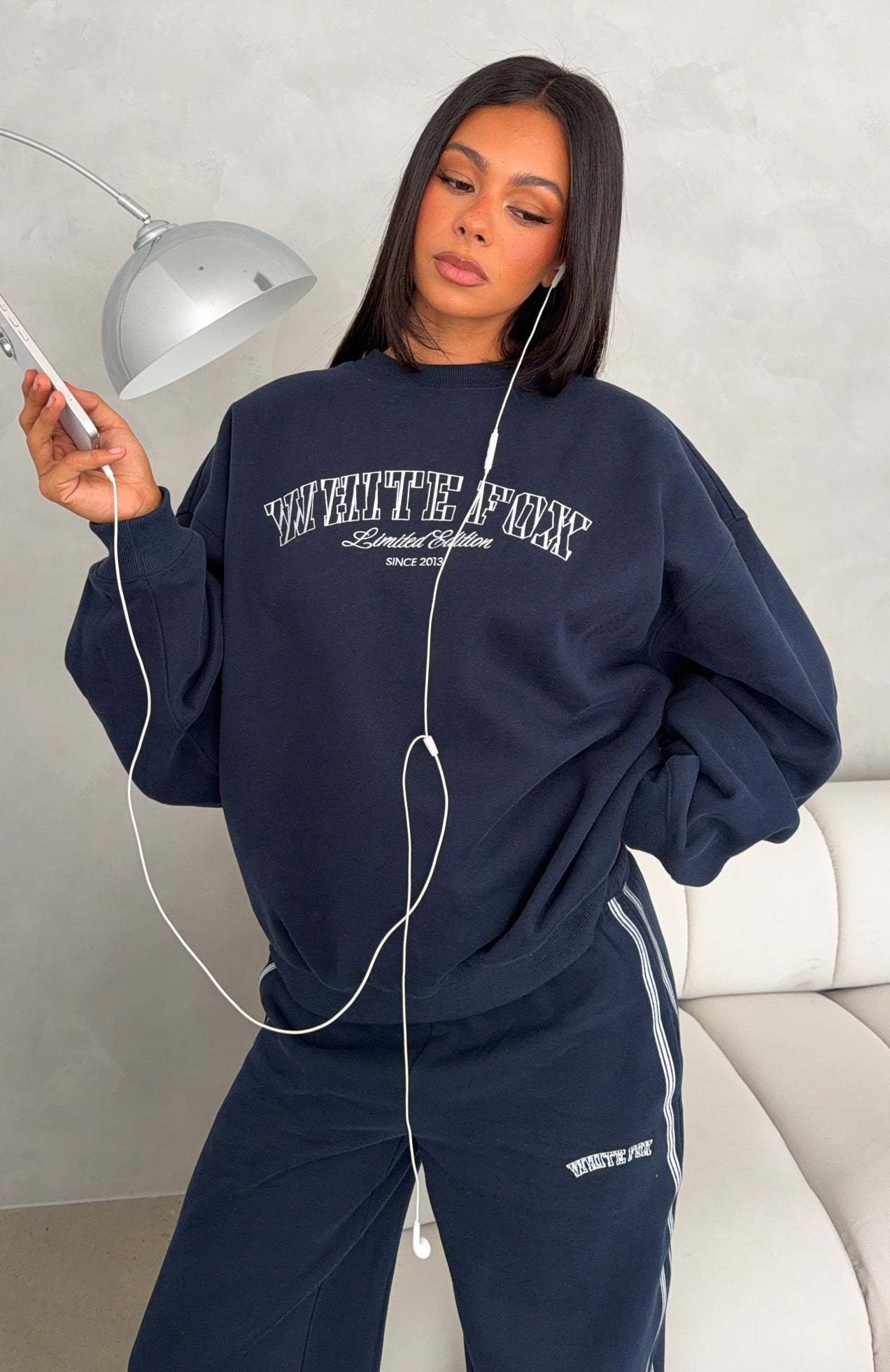Keep Me Posted Oversized Sweater Navy | White Fox Boutique US