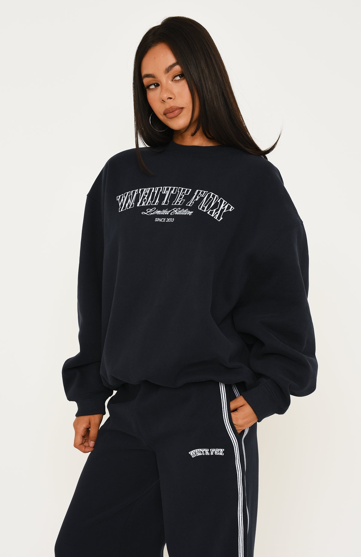 Keep Me Posted Oversized Sweater Navy | White Fox Boutique US