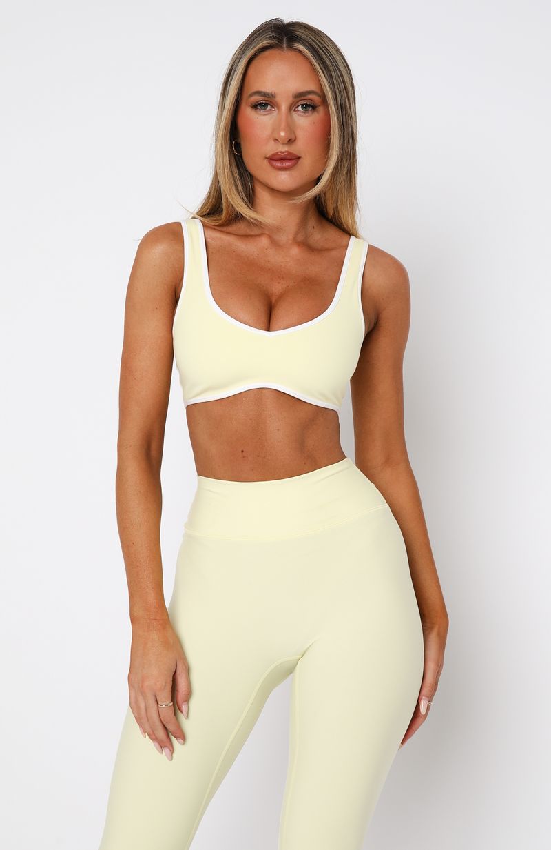 I'll Prove It Sports Crop Lemon/White | White Fox Boutique US