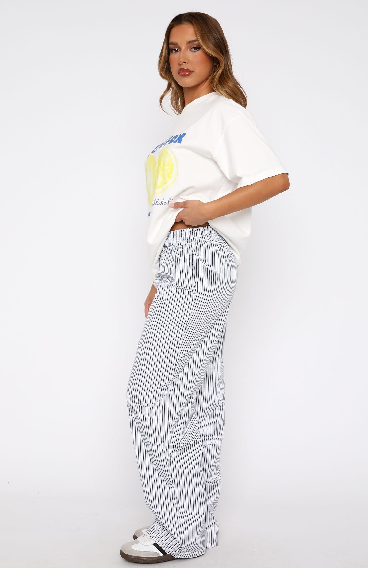 Not Scared Anymore Striped Pants Navy | White Fox Boutique US