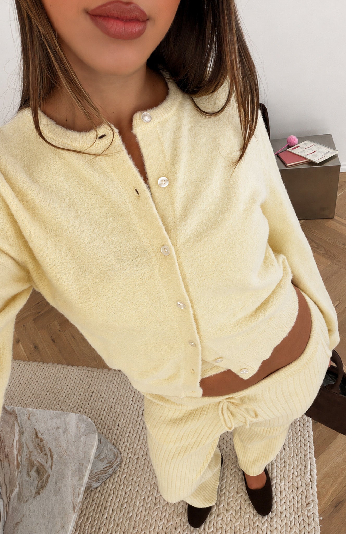 Lazy Kiss Knit Cardigan Lemon | White Fox Boutique US