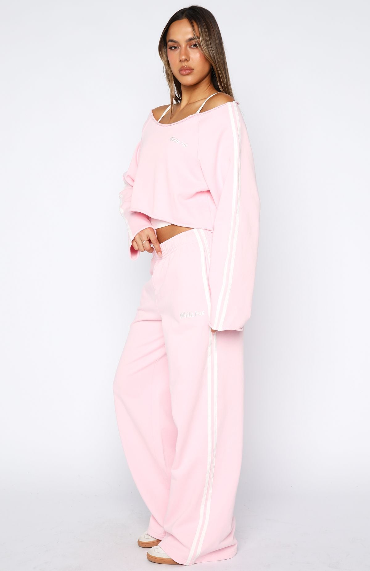 Star Student Wide Leg Sweatpants Pink | White Fox Boutique US