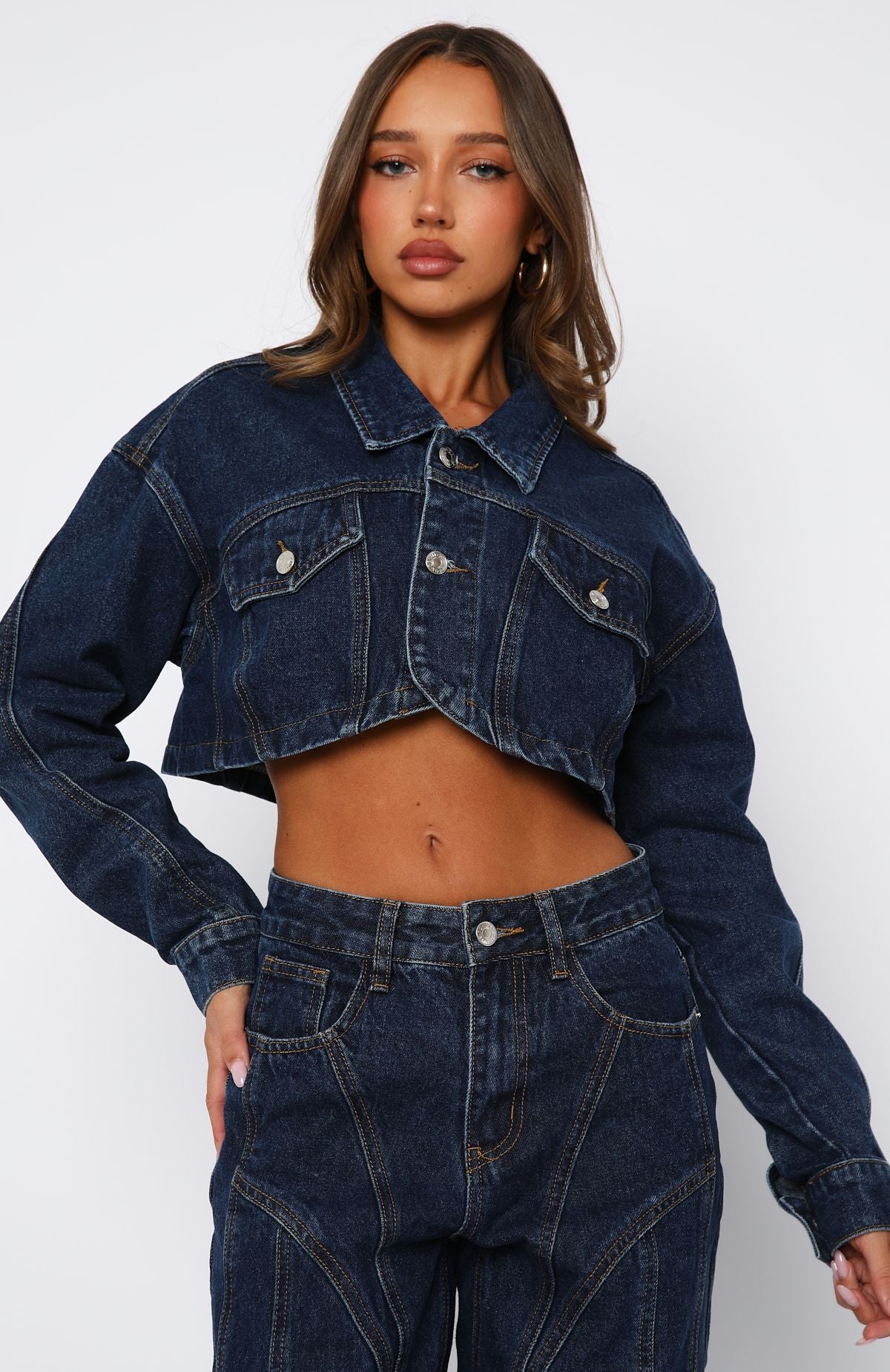 Love You Again Denim Jacket Dark Blue | White Fox Boutique US