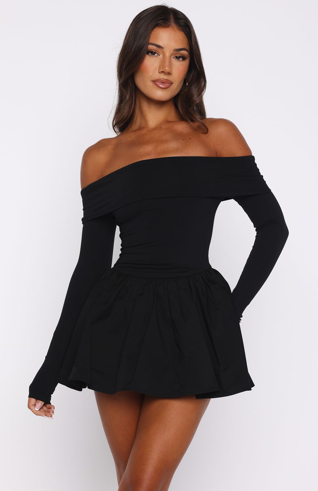 Big Reveal Long Sleeve Mini Dress Black | White Fox Boutique US Big Reveal Long Sleeve Mini Dress Black | White Fox Boutique US