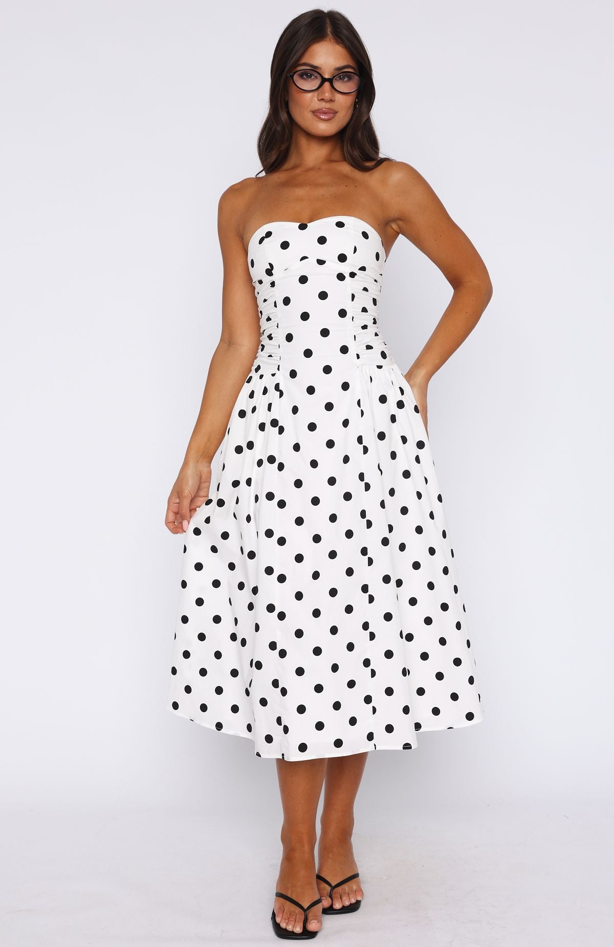 slim fit dress slacks Iconic 1950's Gold Champagne Polka Dot Party Dress By Janet Leigh for –  Xtabay Vintage main image 1