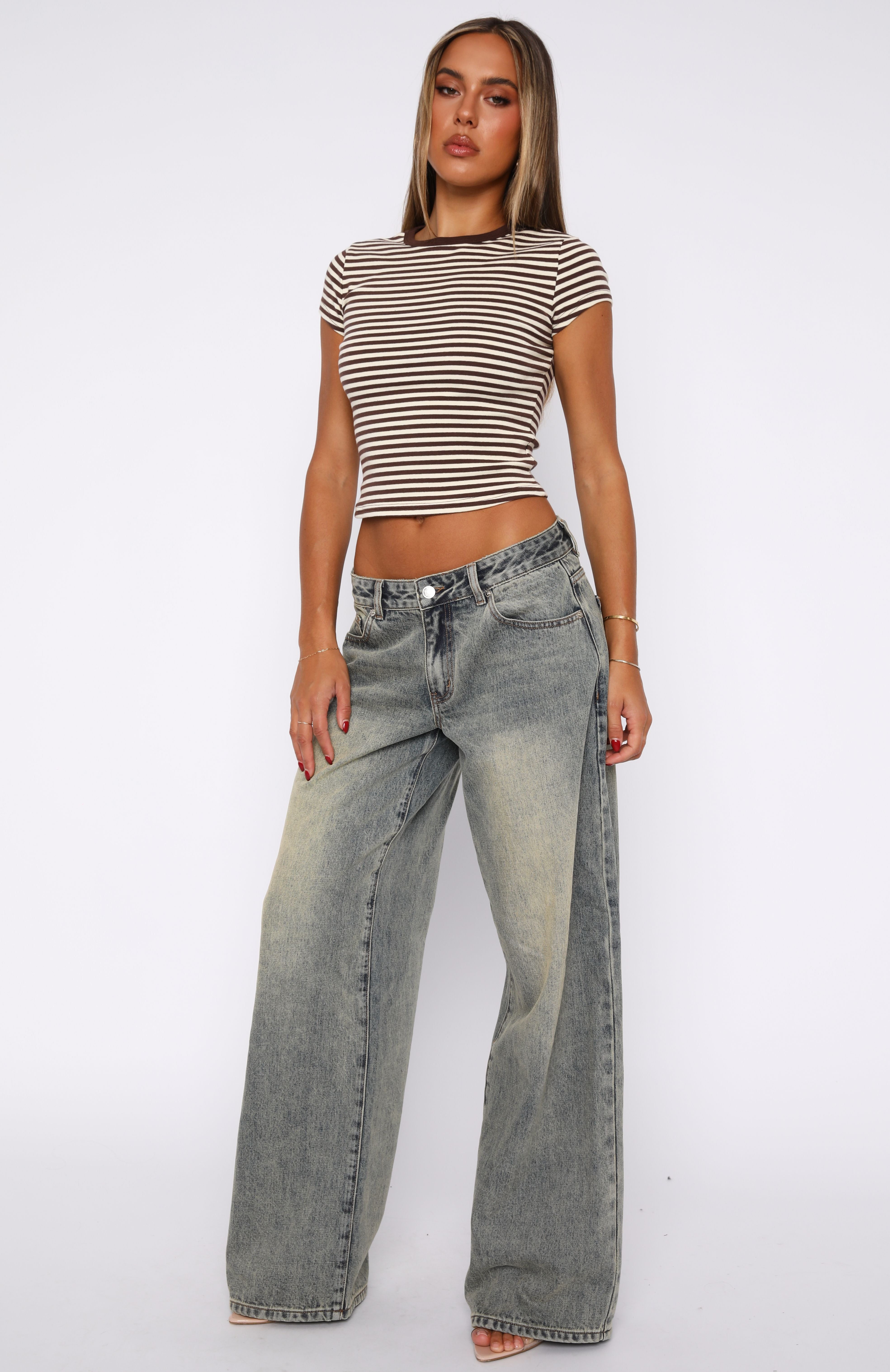 Maeve Low Rise Wide Leg Jeans Sand | White Fox Boutique US
