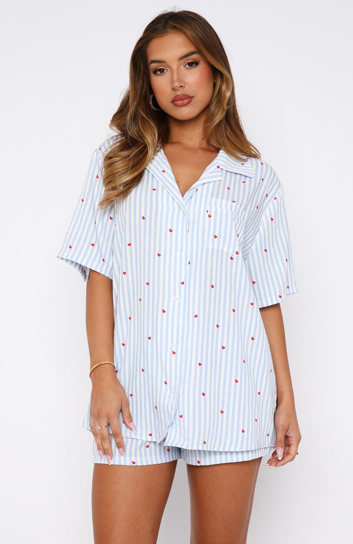 Offline Pyjama Set Blue Sweetheart | White Fox Boutique US