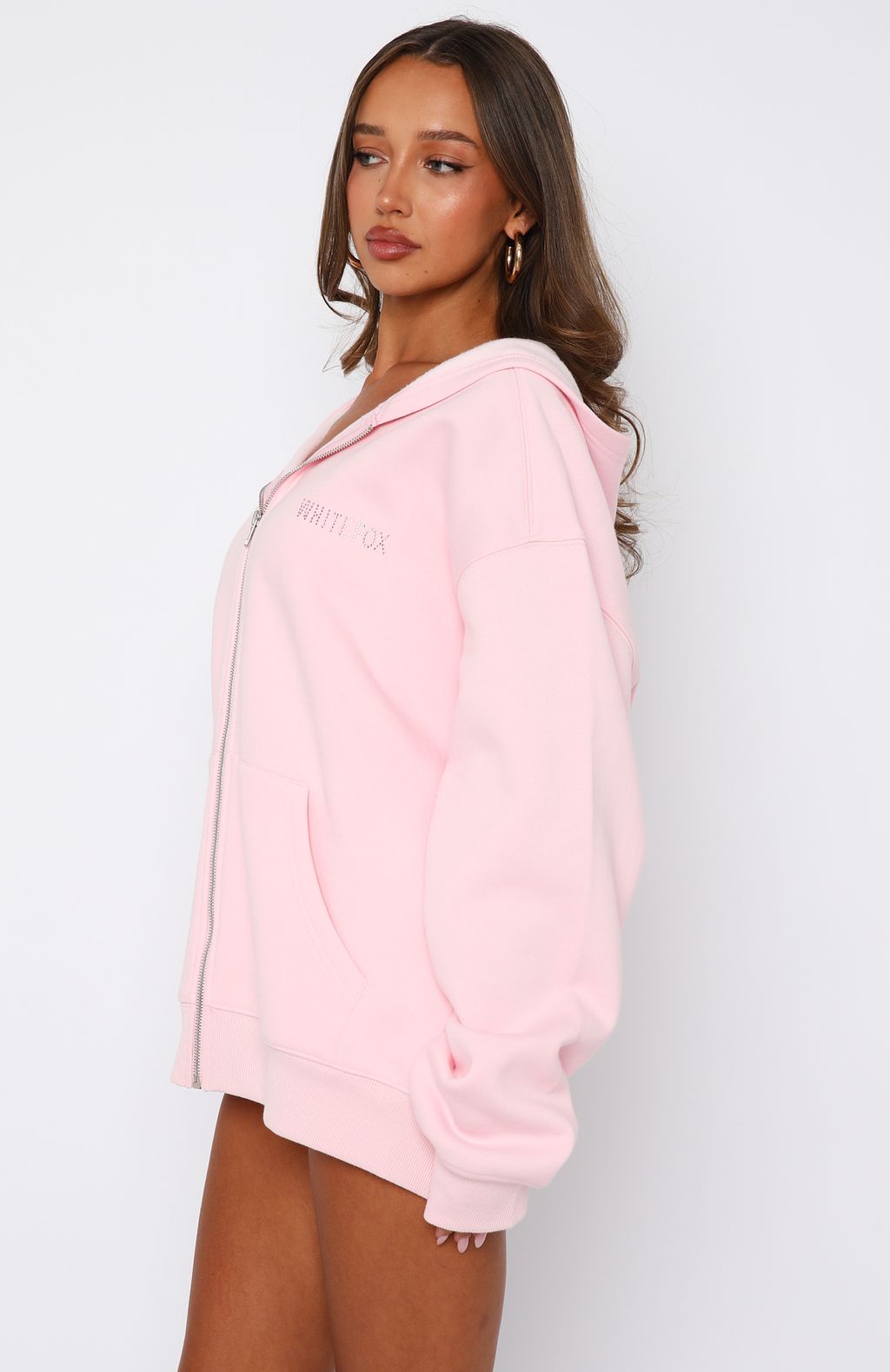 Celebrating Love Zip Front Hoodie Pink | White Fox Boutique US