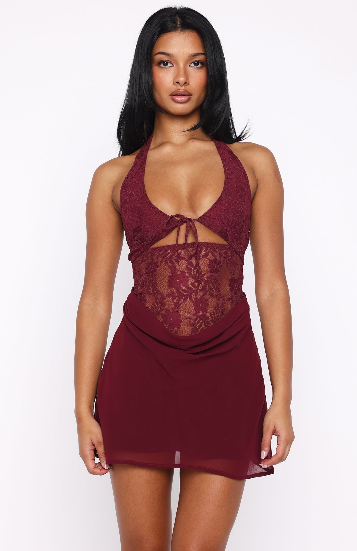 Diamonds Are Forever Mini Dress Burgundy | White Fox Boutique US