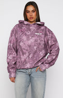 Offstage Printed Oversized Hoodie Berry Floral