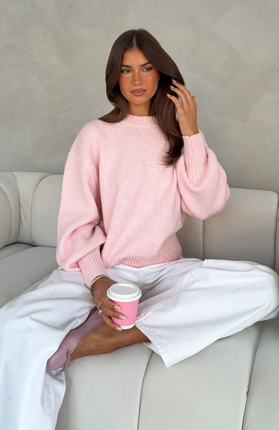 Sashi Knit Sweater Candyfloss | White Fox Boutique US