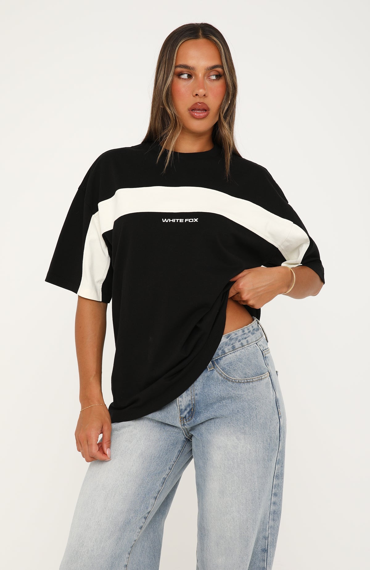 Take Another Chance Oversized Tee Black | White Fox Boutique US