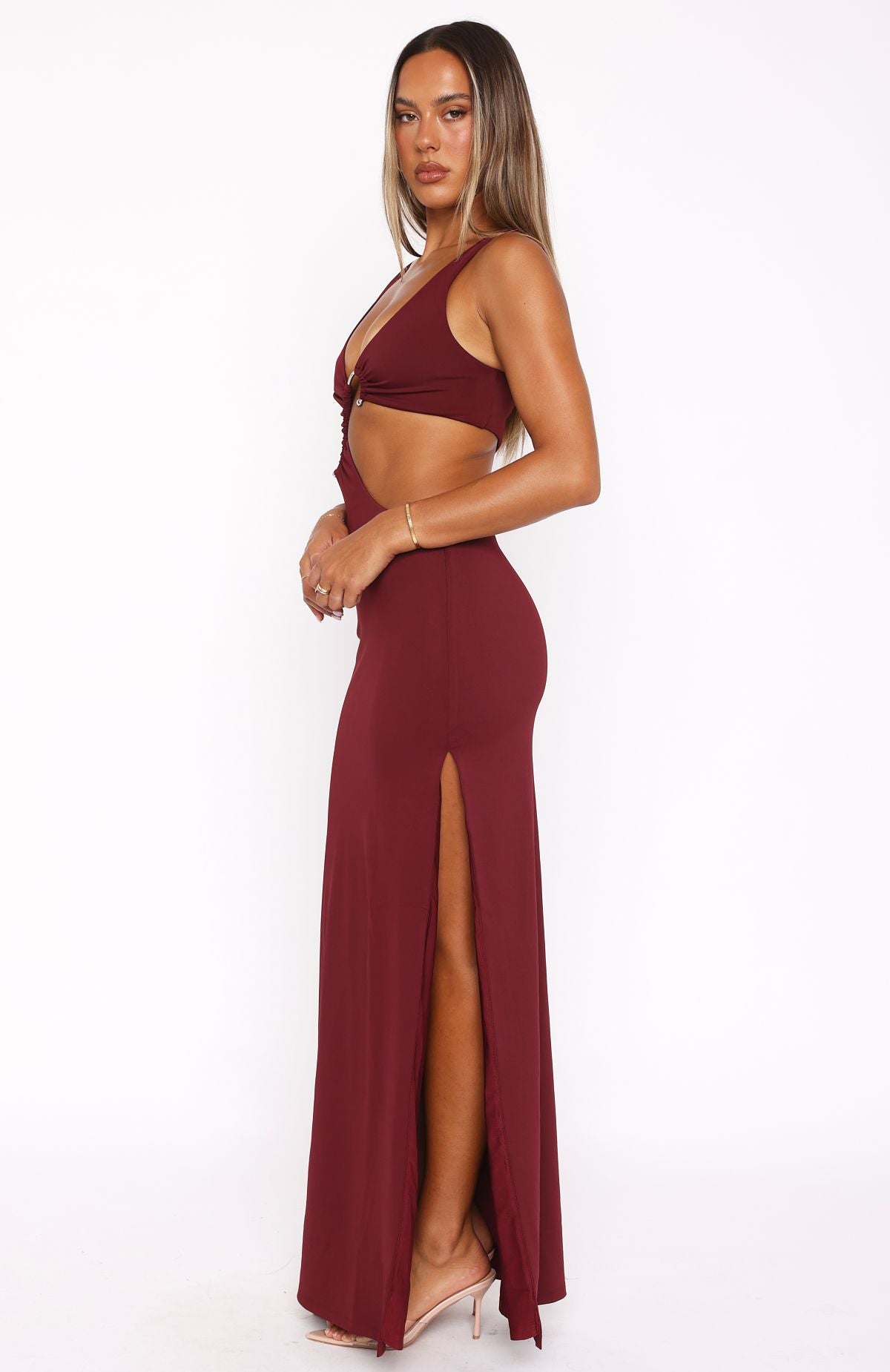 maroon maxi dress amazon It Feels Wrong Maxi Dress Burgundy
