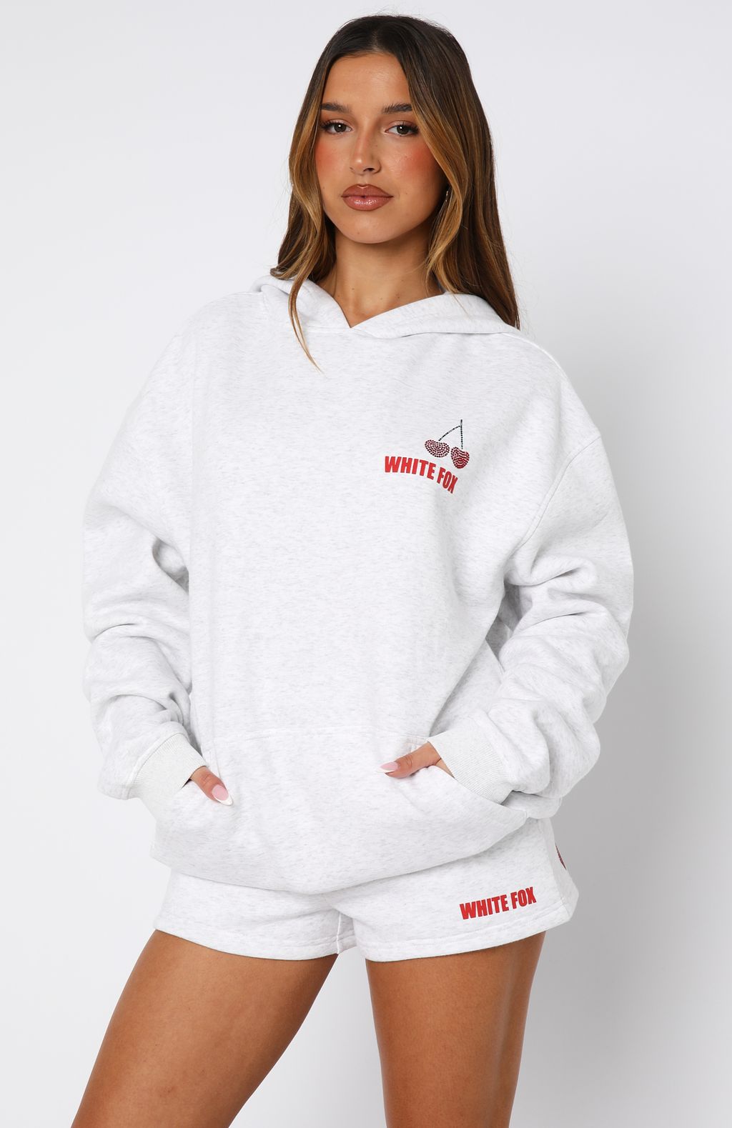 Made With Love Oversized Hoodie Grey Marle | White Fox