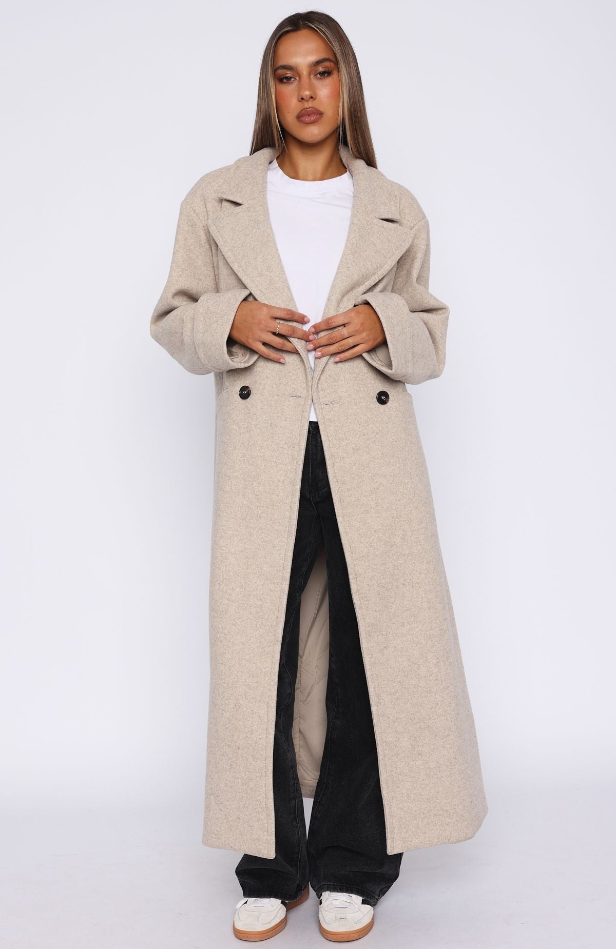 Winter Holiday Oversized Coat Oat | White Fox Boutique US