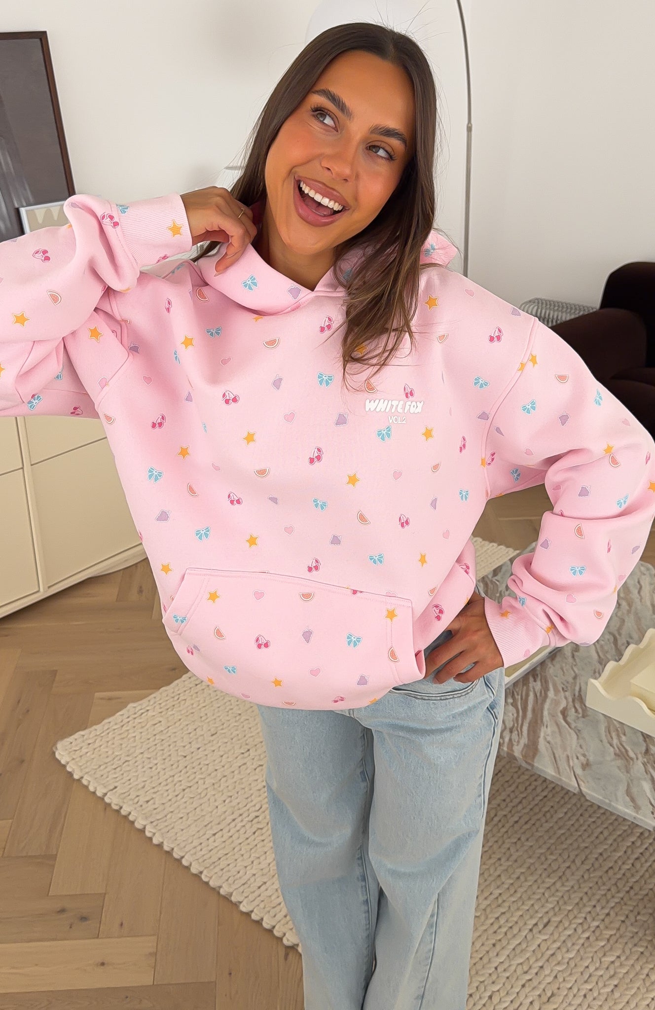 【pois ポワ】　marshmallow pullover Vol. 2 Printed Oversized Hoodie Posy | White Fox Boutique US