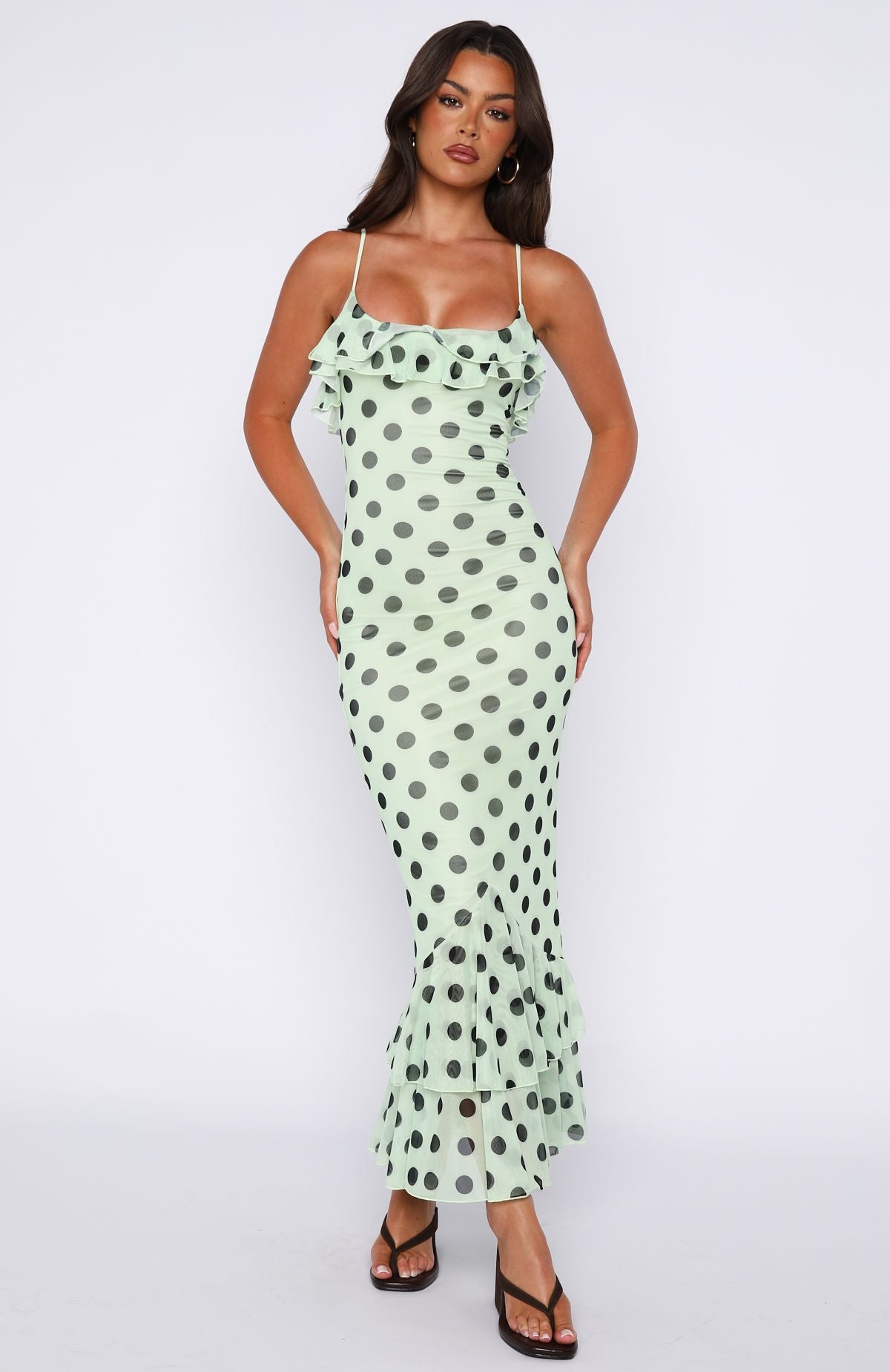 Amped Up Midi Dress Melon/Black Polka Dot Amped Up Midi Dress Melon/Black Polka Dot