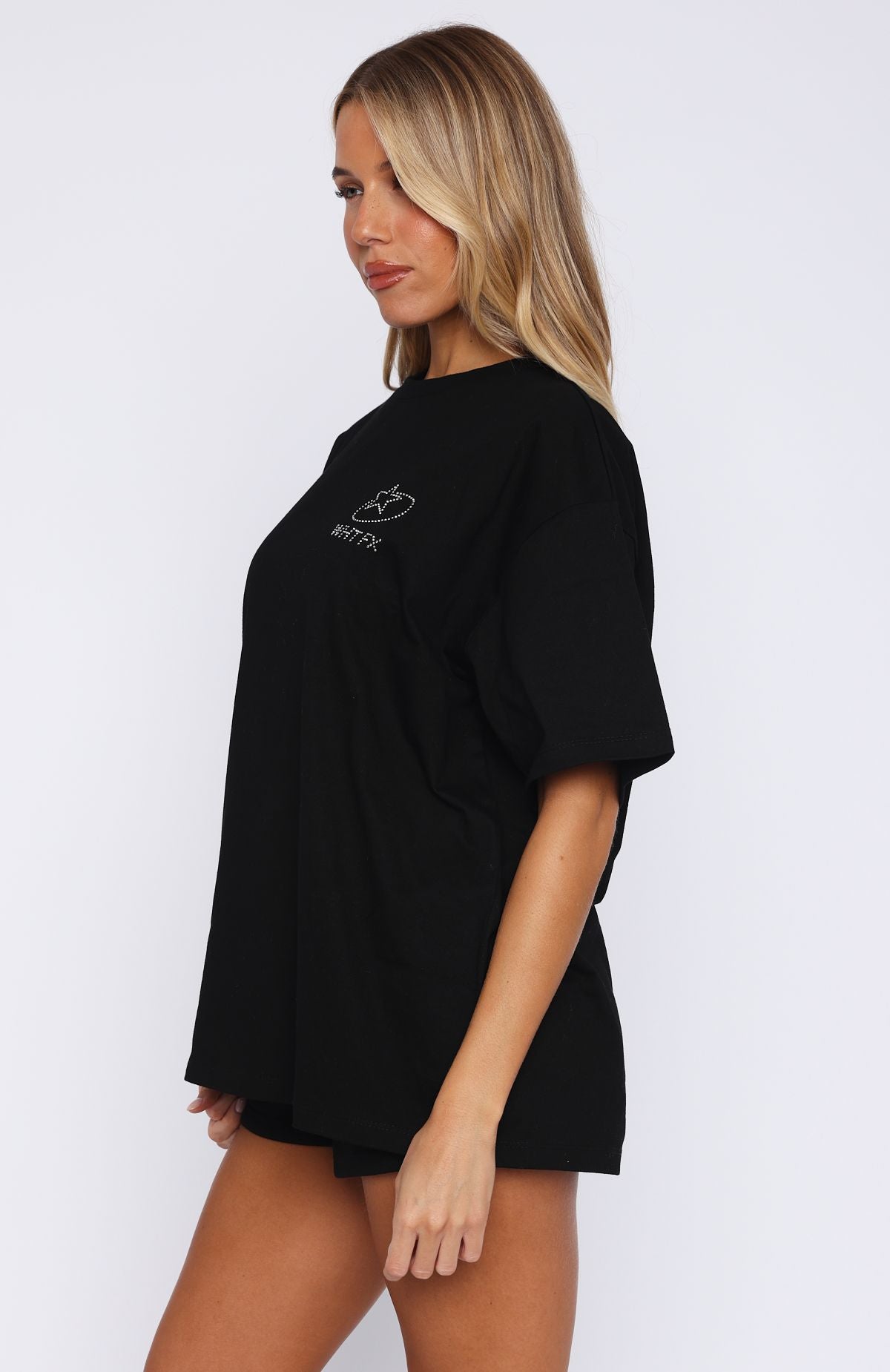Always Shining Oversized Tee Black | White Fox Boutique US