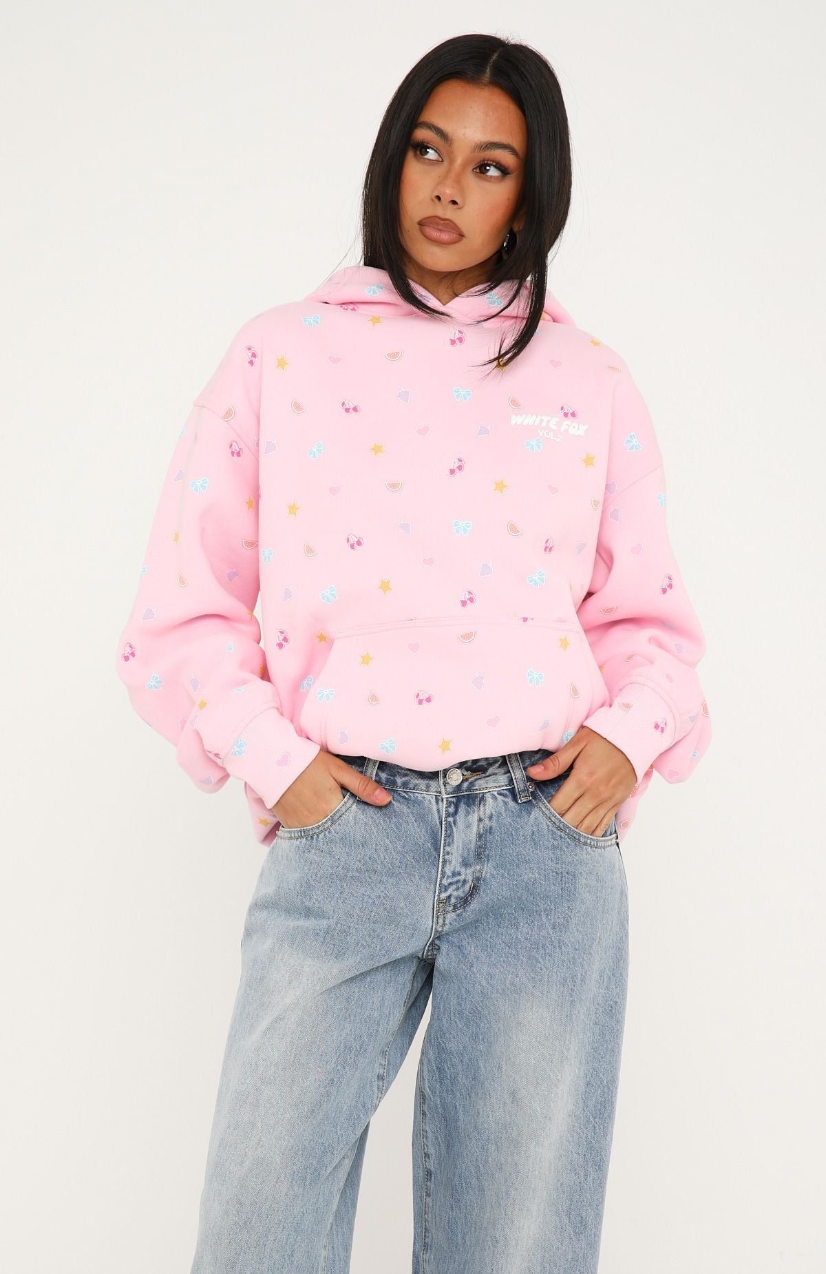トップス 25AW DOLL HOODIE SWEAT Vol. 2 Printed Oversized Hoodie Posy | White Fox Boutique US