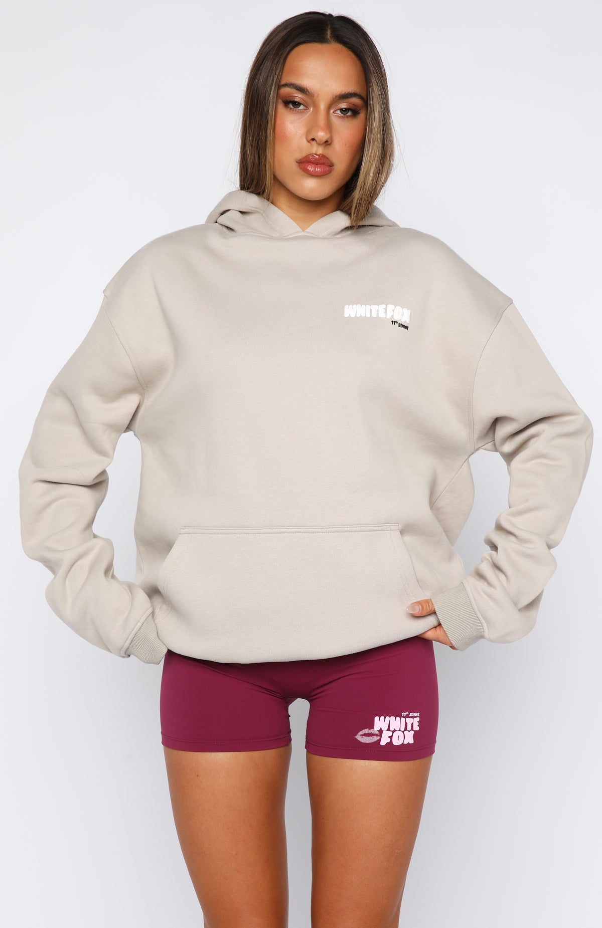 11th Street She's So Lucky Oversized Hoodie Moon Kiss | White Fox