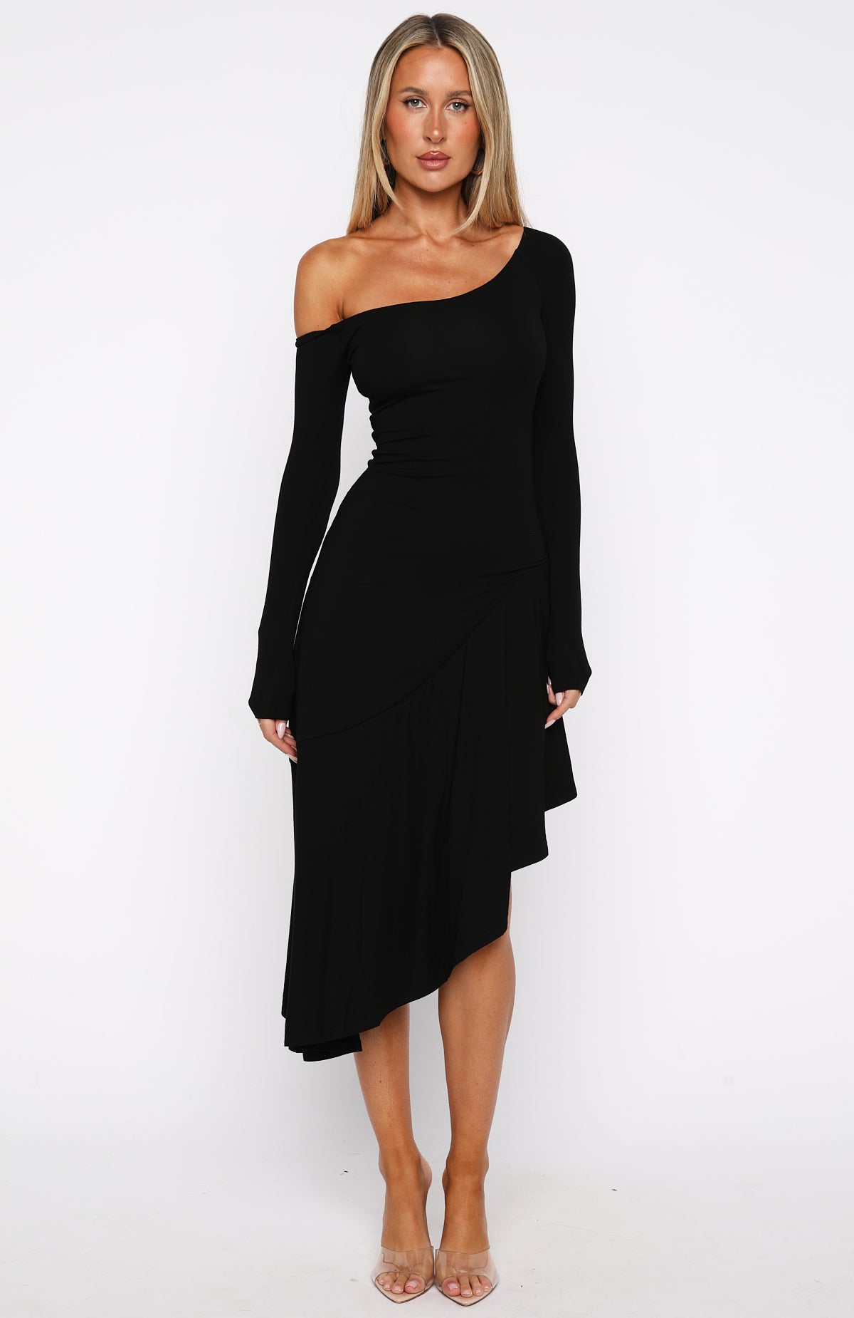 After You've Gone Long Sleeve Midi Dress Black After You've Gone Long Sleeve Midi Dress Black