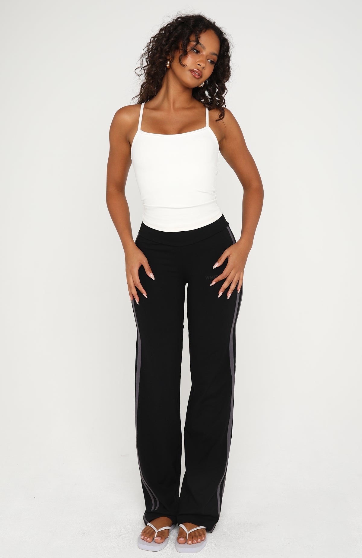 Almost Ready Straight Leg Pants Black | White Fox Boutique US