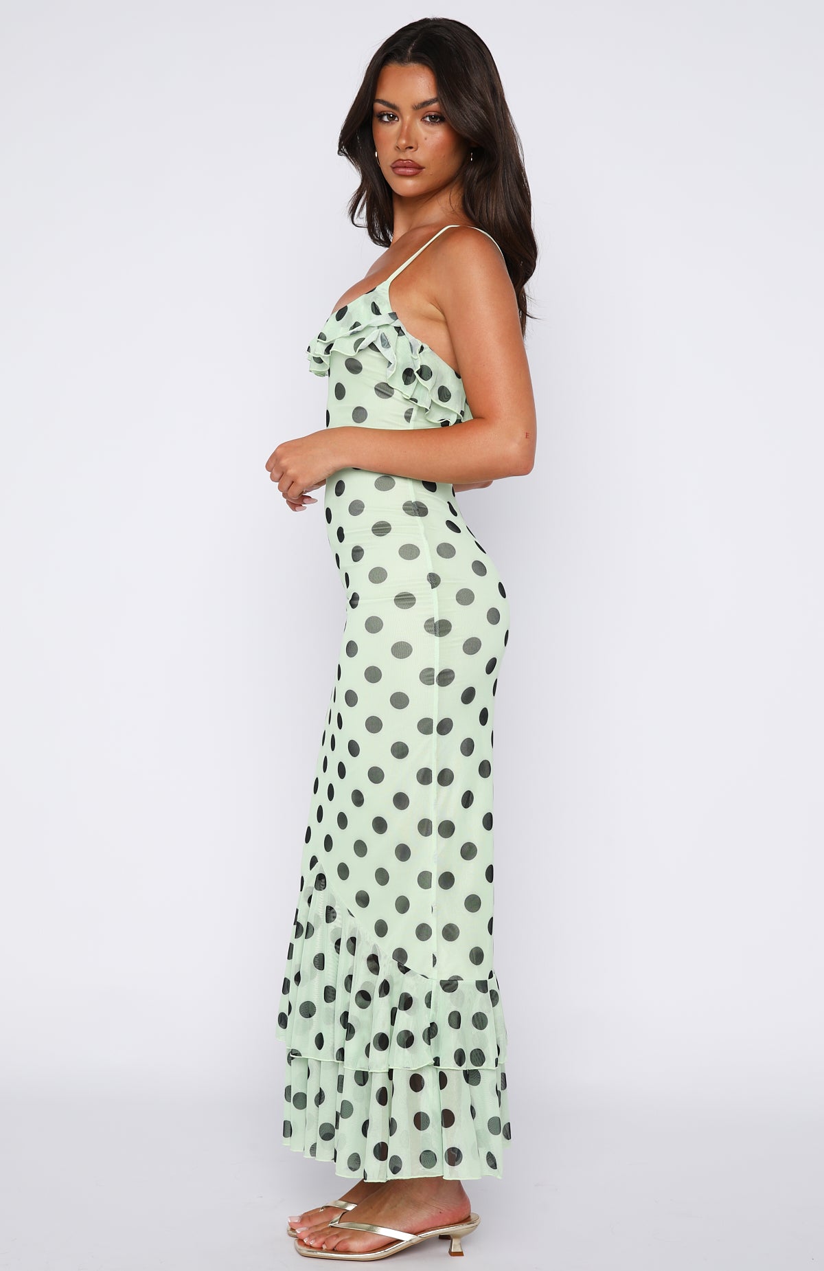 Amped Up Midi Dress Melon/Black Polka Dot Amped Up Midi Dress Melon/Black Polka Dot