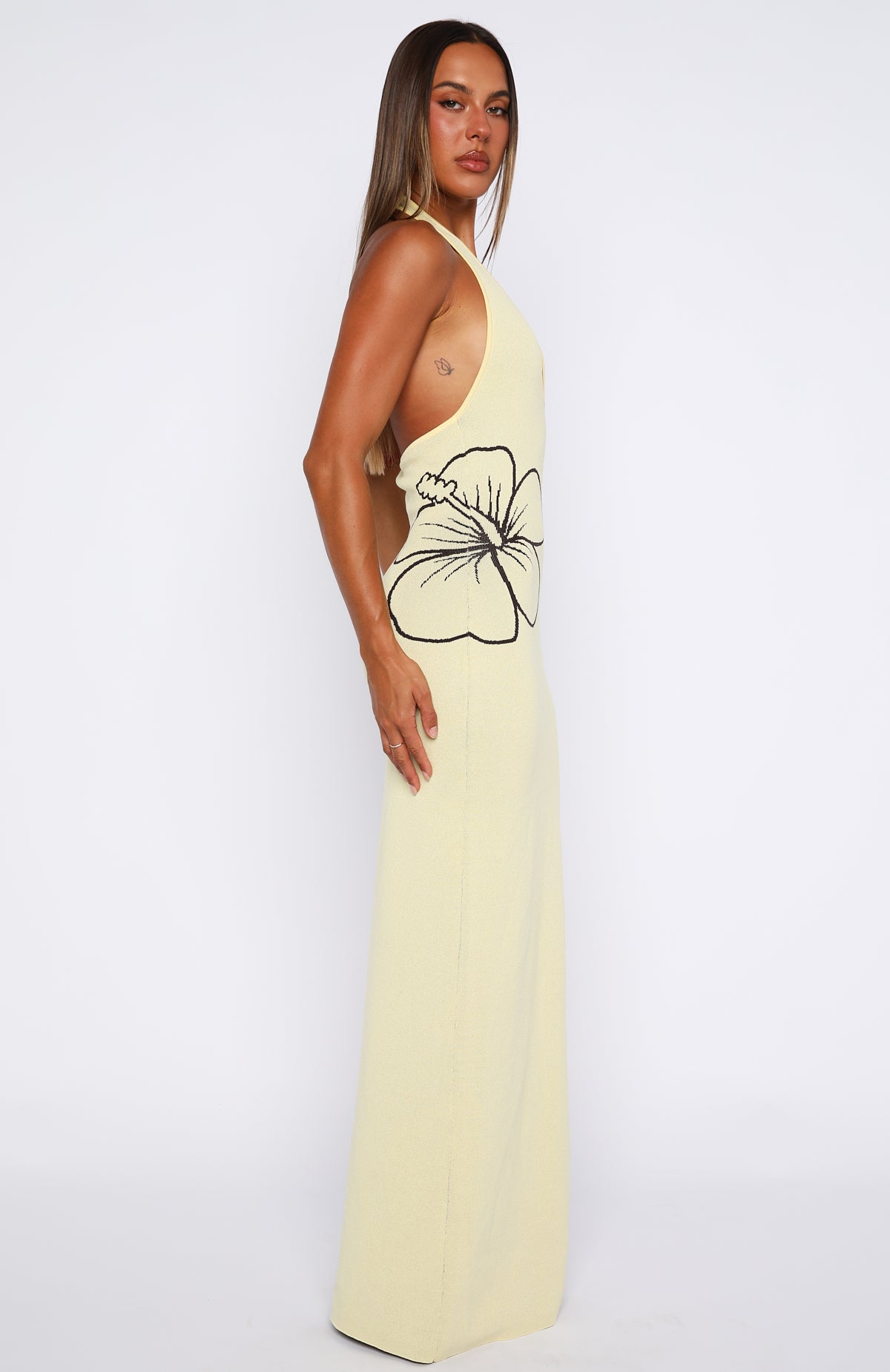 Baddie Era Knit Maxi Dress Lemon Baddie Era Knit Maxi Dress Lemon